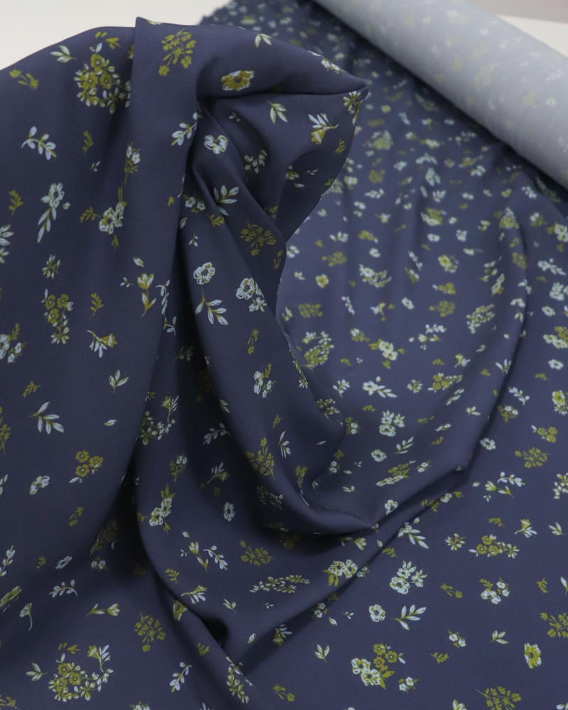 Tecido Viscose Premium Liberty Ciano e Azul Ardósia (1.4m)