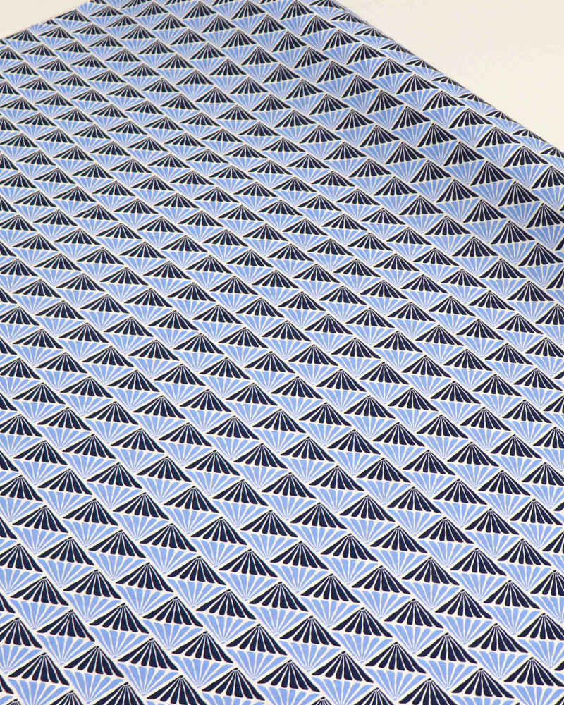 Tecido Viscose Estampa Retrô Azul
