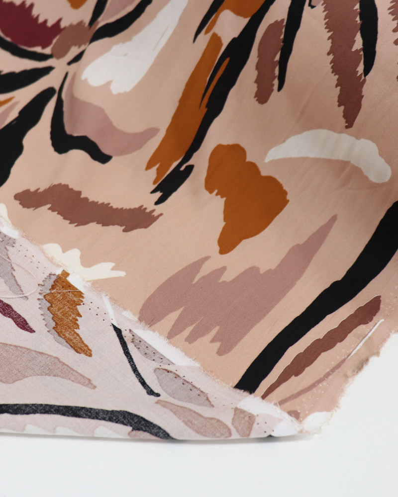 Tecido Viscose Coqueiros em Aquarela Terracota e Nude (2.5m)
