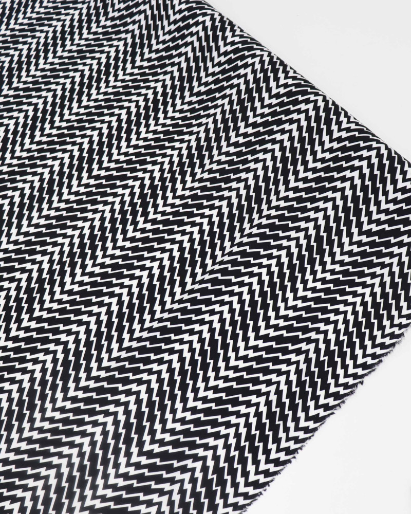Tecido Viscose Italiano Irregular Preto e Branco