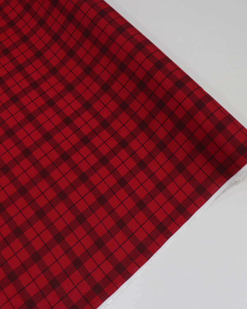 Tecido Viscose Xadrez Preto e Vermelho