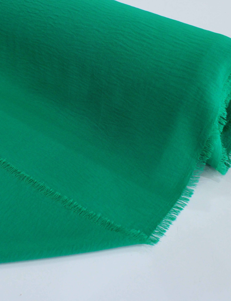 Tecido Crepe Duna Texturizado Verde Bandeira