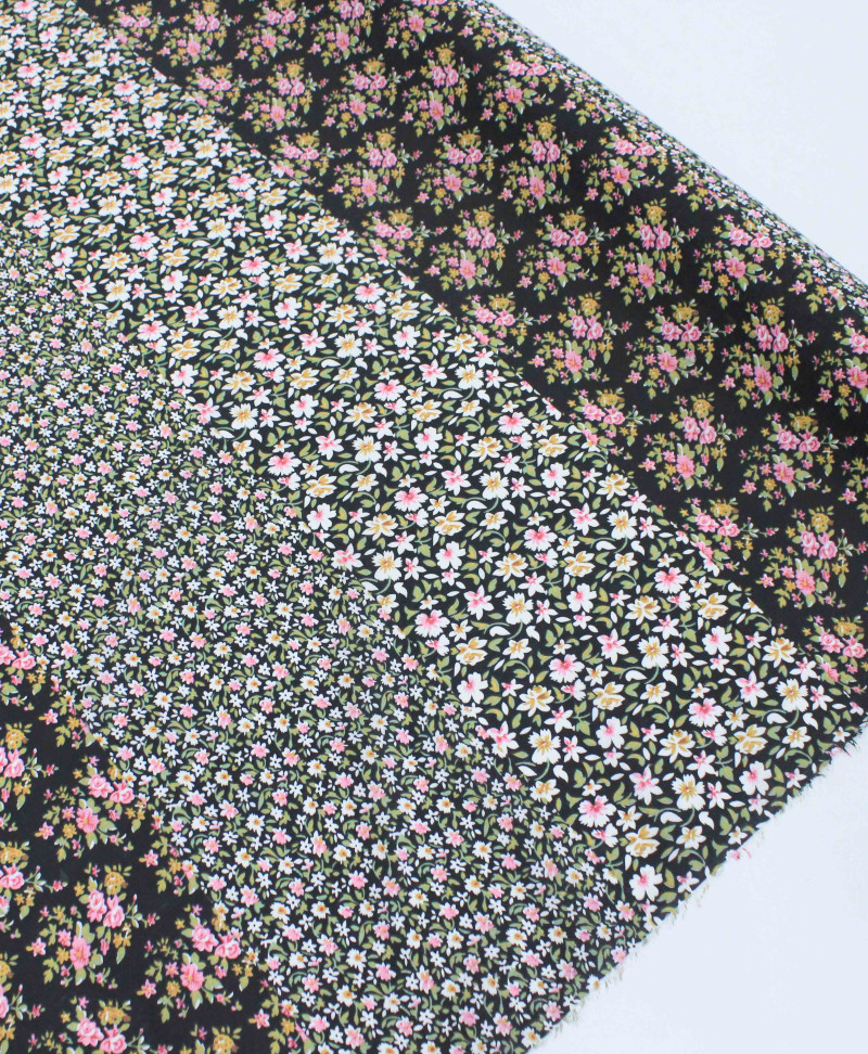 Tecido Cambraia de Algodão Micro Floral Barrado