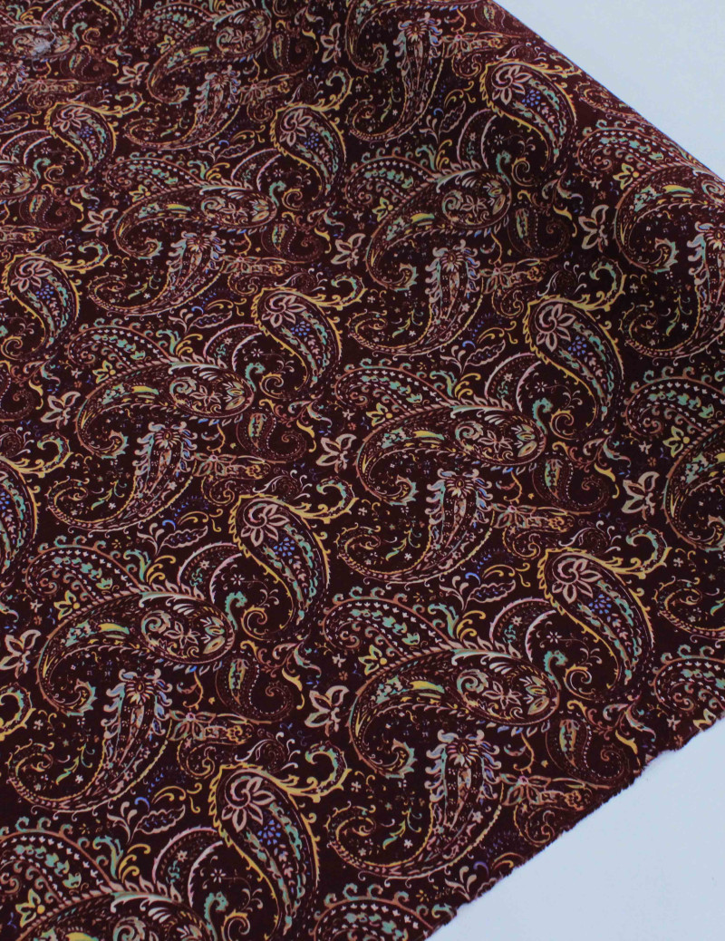 Tecido Viscose Texturizada Cashmere Marsala e Colorido