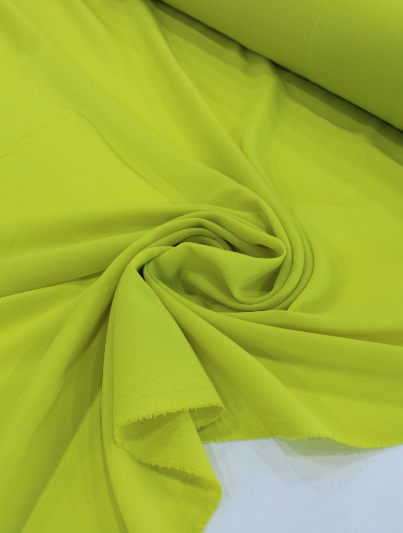 Tecido Crepe Koshibo Leve Amarelo Neon