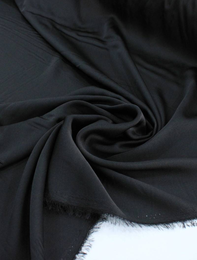 Tecido Crepe Bubble Acetinado Preto