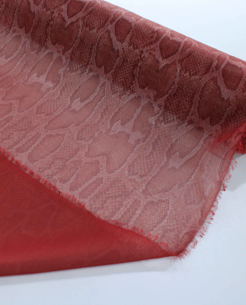 Tecido Crepe Chiffon com Foil Animal Print Marsala