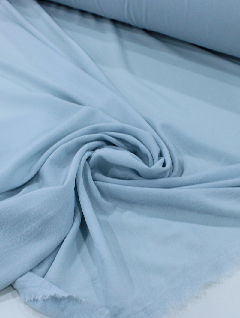 Tecido Crepe Bubble com Elastano Azul Bebê