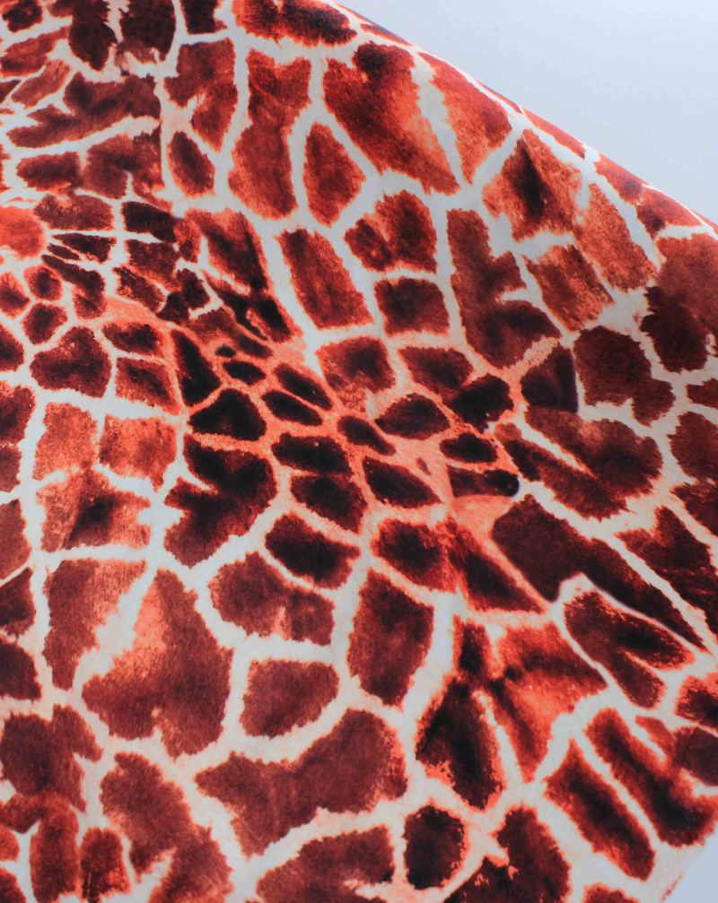 Tecido Viscose Italiana Macro Animal Print Tons de Ferrugem