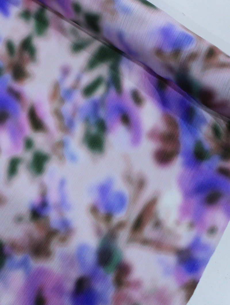 Tecido Crepe Chiffon Italiano Manchas Roxo e Rosa