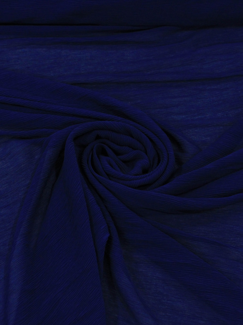 Tecido Crepe Micro Plissado Azul Marinho