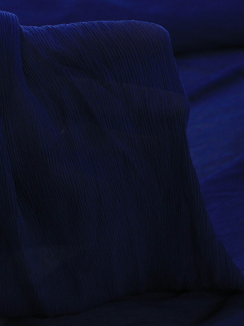 Tecido Crepe Micro Plissado Azul Marinho