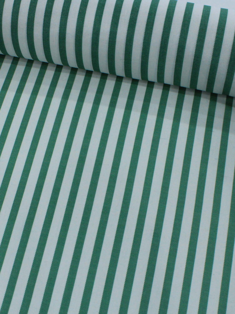 Tecido Linho Misto Listrado Verde e Branco