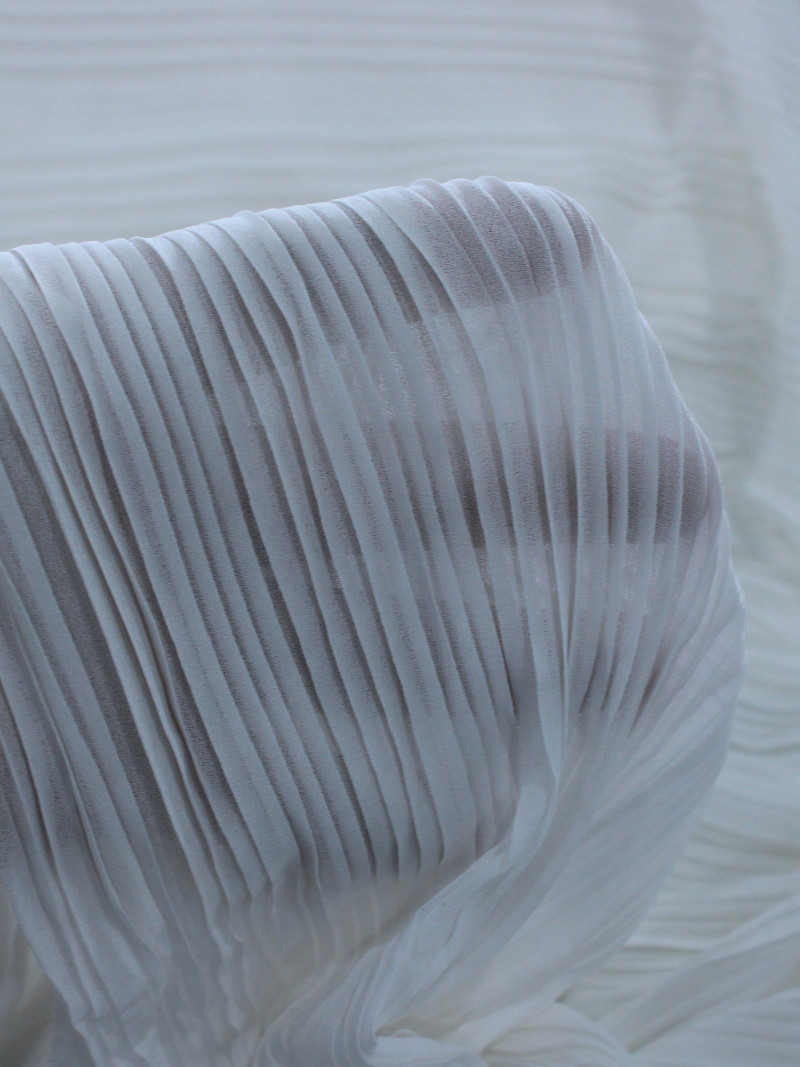 Tecido Crepe Plissado Branco
