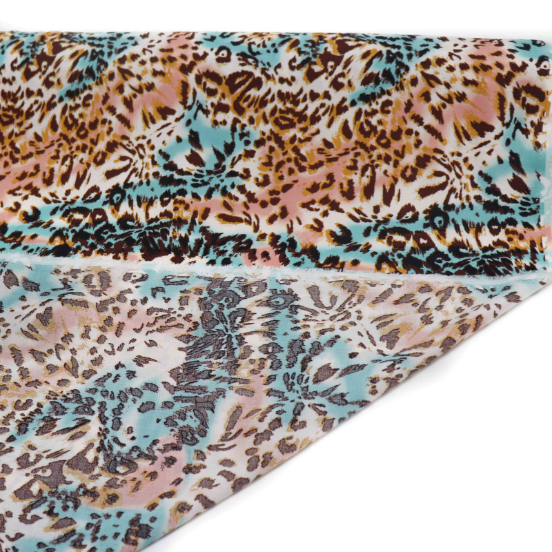 Tecido Viscose Animal Print Degradê Tons Pastéis