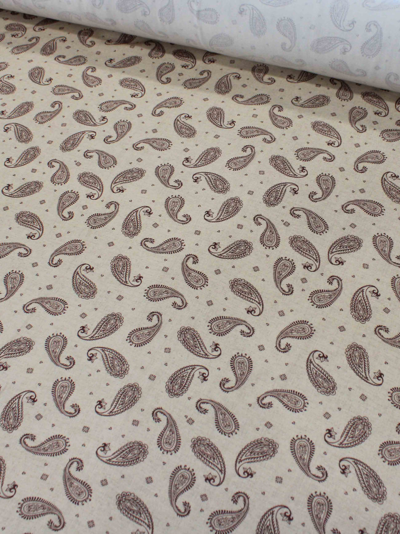 Tecido Viscose Premium Cashmere Vintage Bege e Marrom