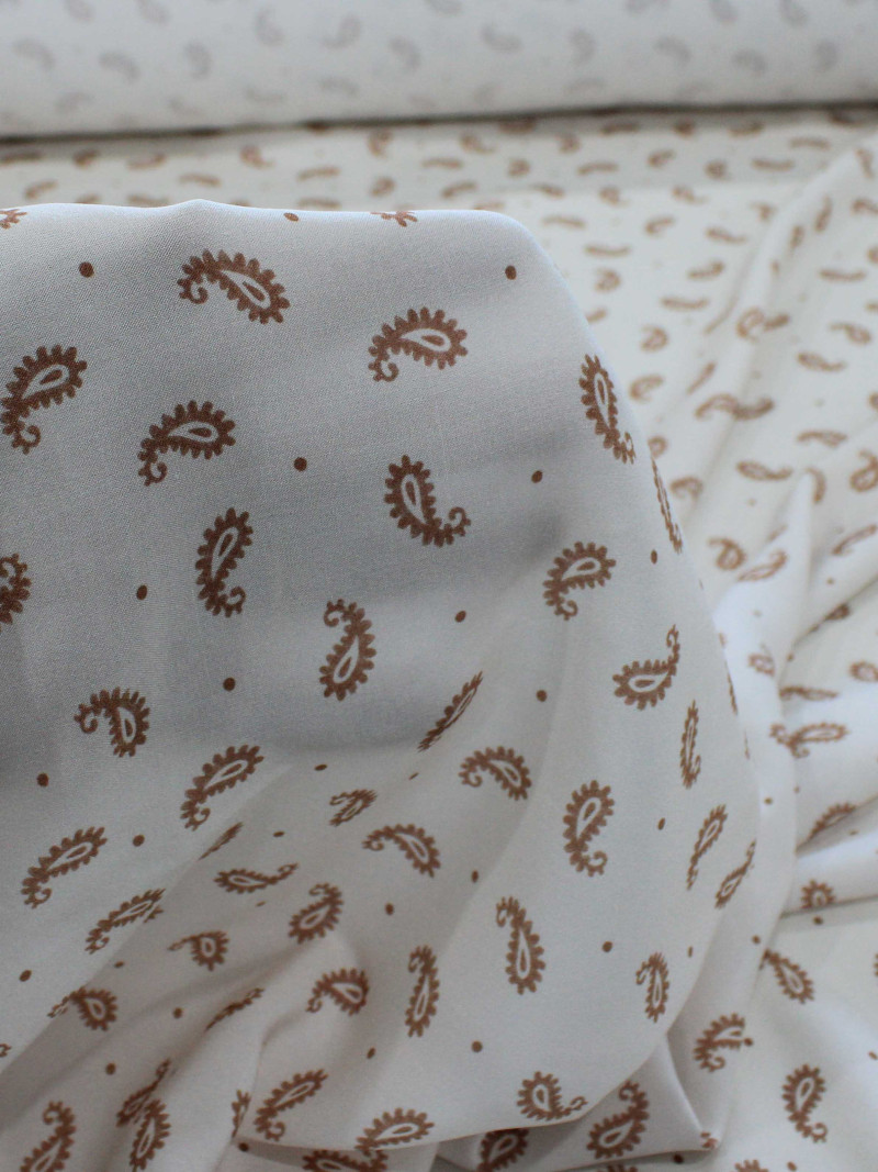 Tecido Viscose Premium Micro Cashmere Bege e Marrom