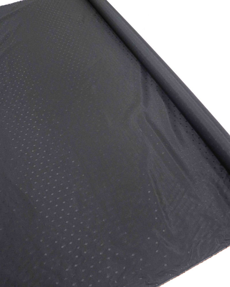 Tecido Crepe Silk Brocado Italiano Micro Losangos Preto