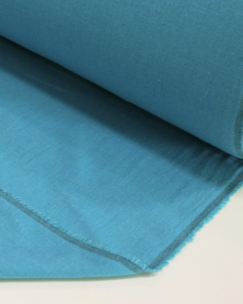Tecido Linho Misto Rústico com Elastano Azul Piscina