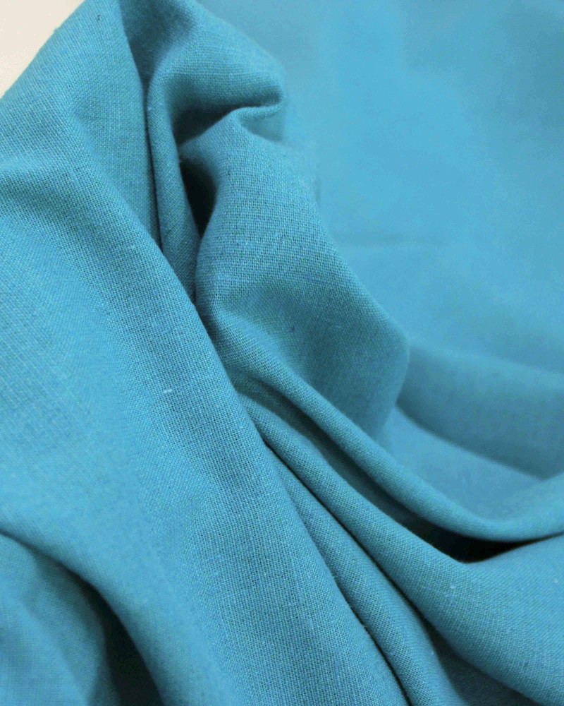 Tecido Linho Misto Rústico com Elastano Azul Piscina