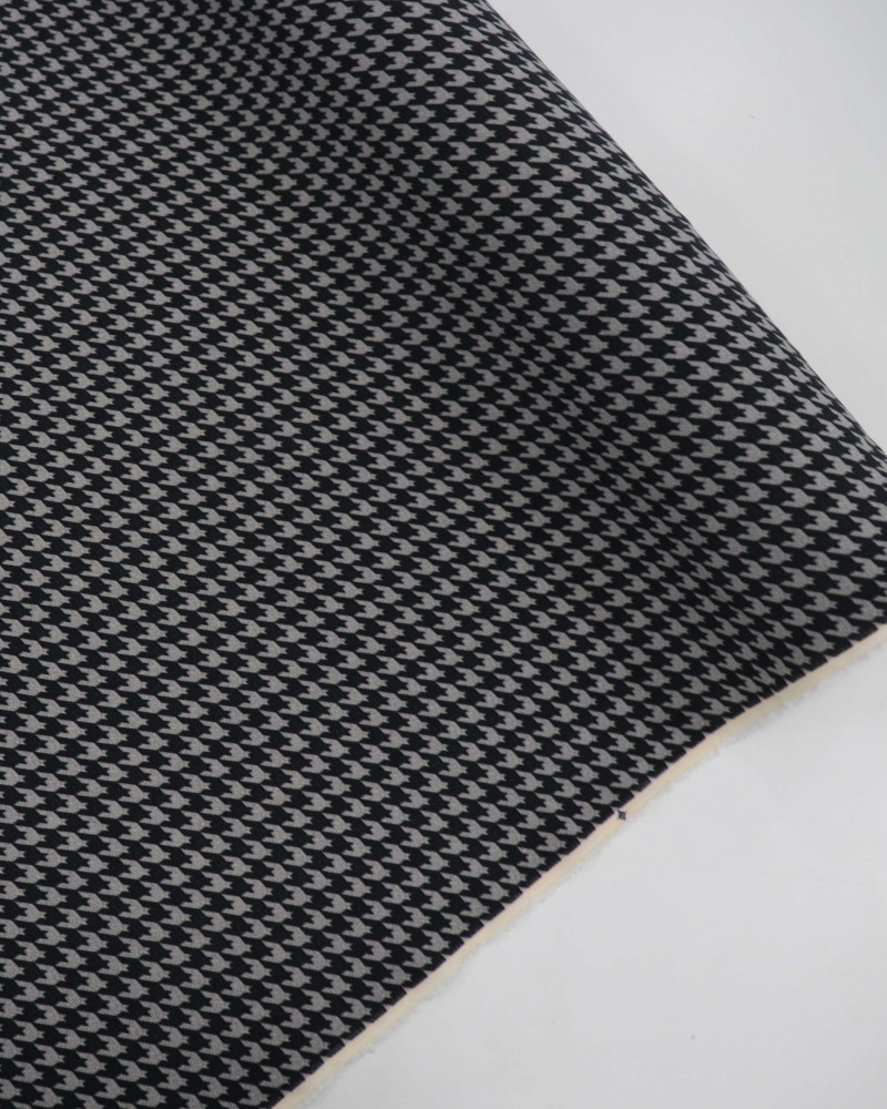 Tecido Crepe Salinas Pied Poule Preto e Cinza