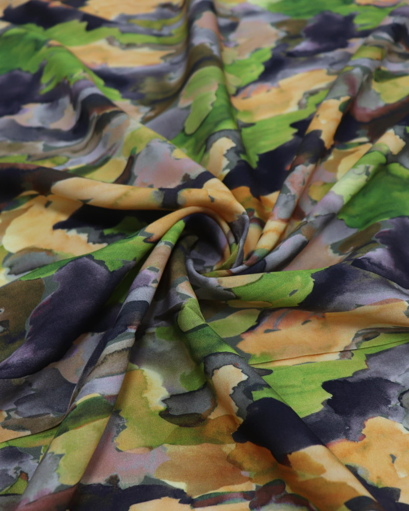Tecido Viscose Premium Pintura em Aquarela Tons Terrosos