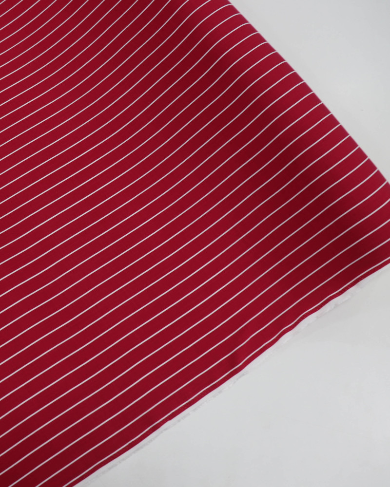 Tecido Viscose Texturizada Listrado Branco e Magenta