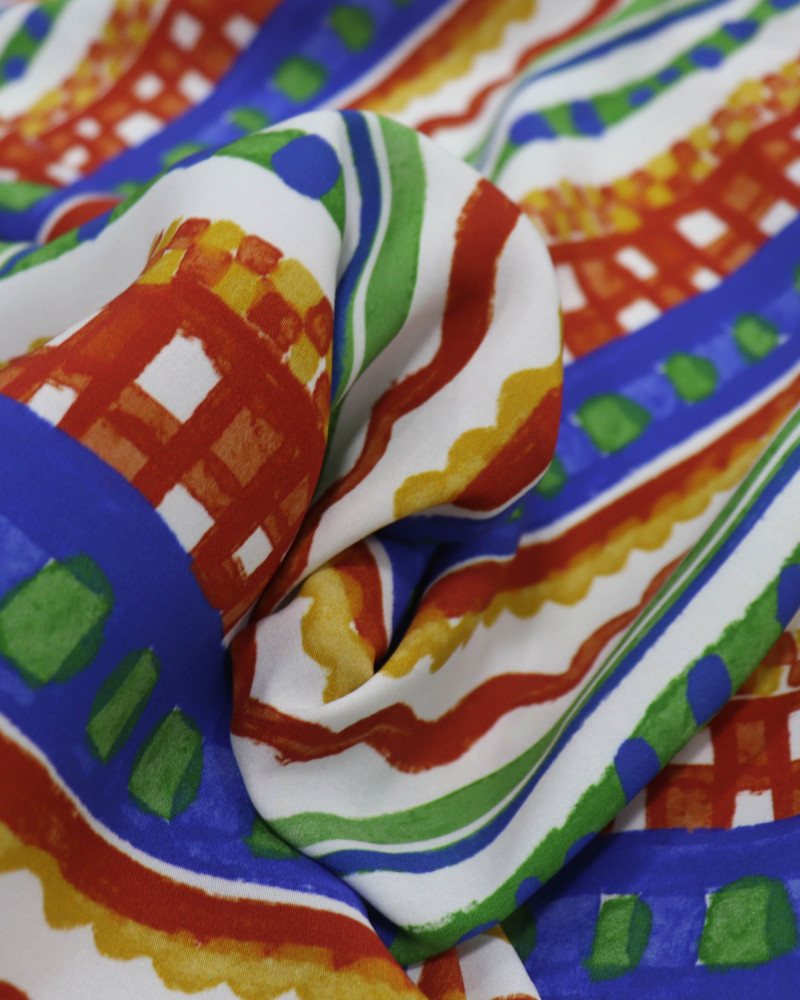 Tecido Viscose Premium Barrado Vertical Colorido