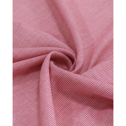 Tecido Cambraia Mista de Algodão Flamê Risca de Giz Vermelho