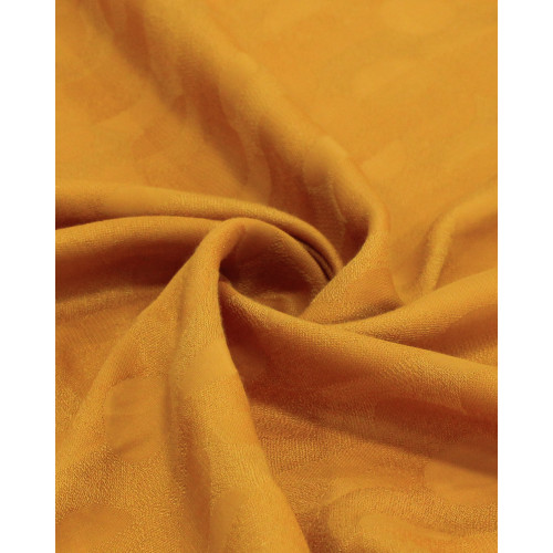 Tecido Viscose Texturizada Listras e Poá Brocado Amarelo Queimado