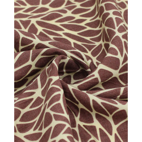 Tecido Viscose Texturizada Fragmentos Castanho e Creme