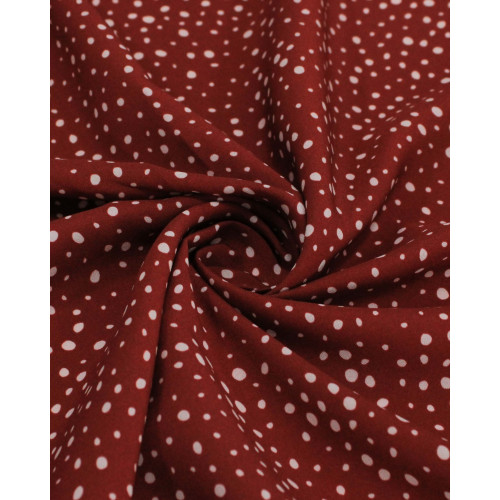 Tecido Viscose Premium Micro Pingos Irregulares Branco e Vermelho