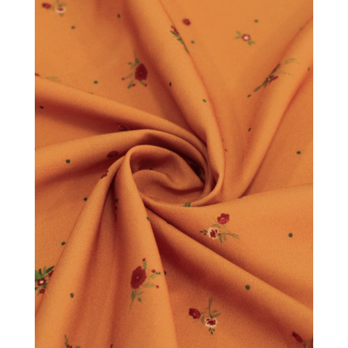 Tecido Viscose Premium Micro Ramos e Micro Poá Colorido e Laranja
