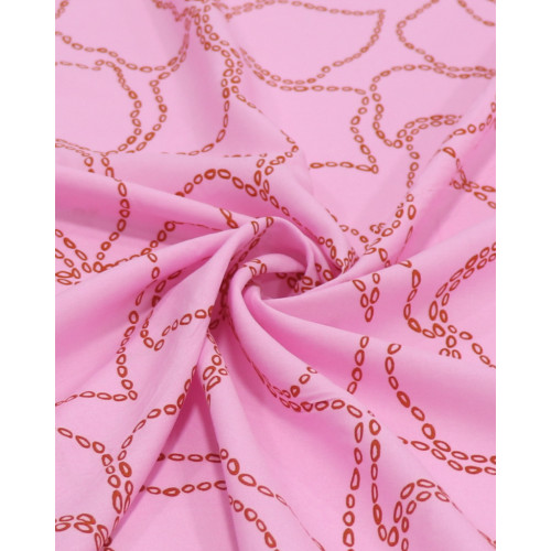 Tecido Viscose Tapete Floral Abstrato Vermelho e Rosa
