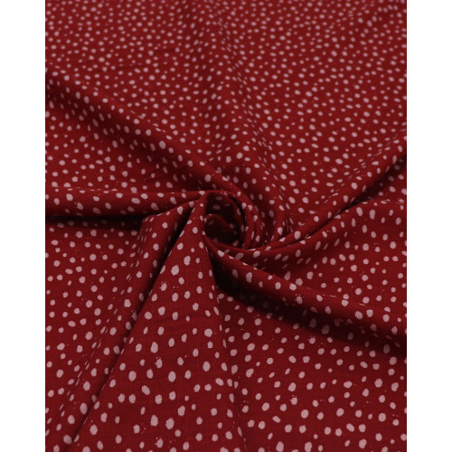 Tecido Viscose Texturizada Micro Pingos Rosa e Vermelho Paixão