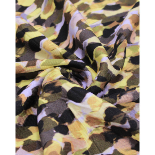 Tecido Viscose Mista Premium Pingos Abstratos Sobrepostos Colorido