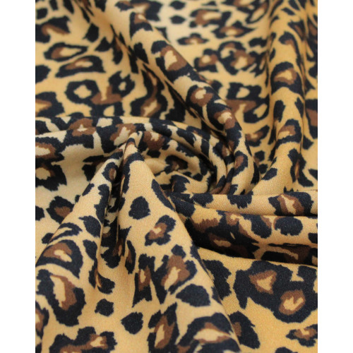 Tecido Viscose Premium Animal Print Preto e Tons de Marrom