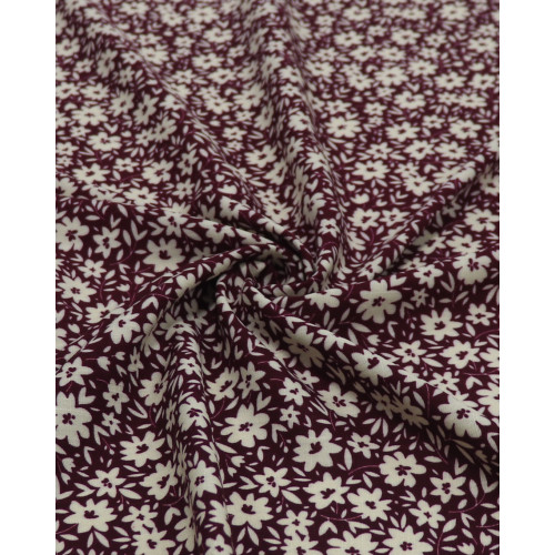 Tecido Viscose Texturizada Liberty Vanila e Vinho