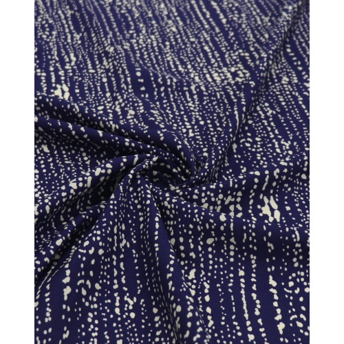 Tecido Viscose Listras em Pingos Branco e Azul