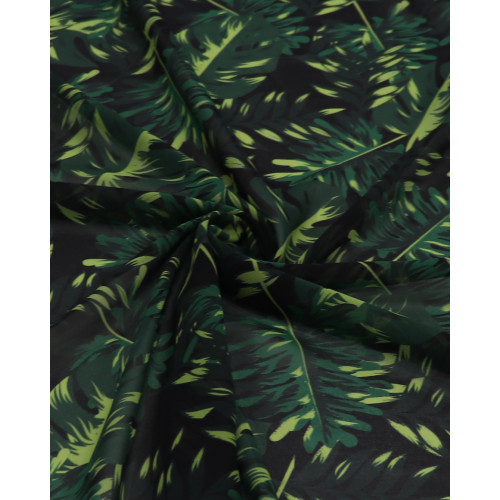 Tecido Crepe Chiffon Italiano Costela de Adão Tons de Verde e Preto (0.5m)