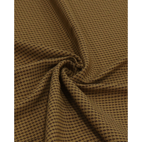 Tecido Crepe de Viscose Italiano Micro Geométricos Preto, Marrom e Caramelo