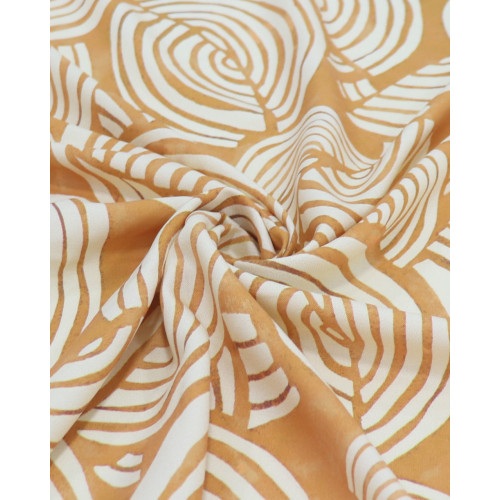 Tecido Viscose Italiano Estampa Étnica Tons de Amarelo
