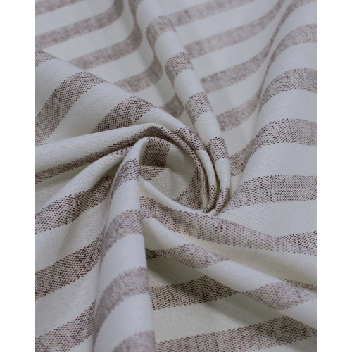 Tecido Linho Misto Listrado Vermelho e Offwhite