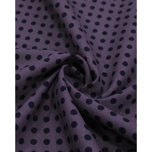 Tecido Linho Misto Poá Preto e Roxo