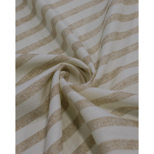 Tecido Linho Misto Listrado Caramelo e Offwhite