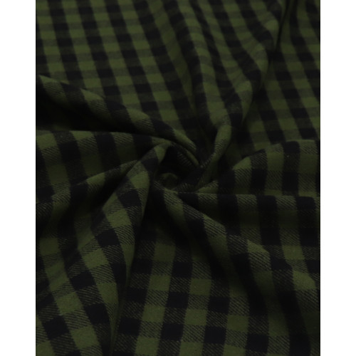 Tecido Flanela Mista Micro Quadriculado Preto e Verde