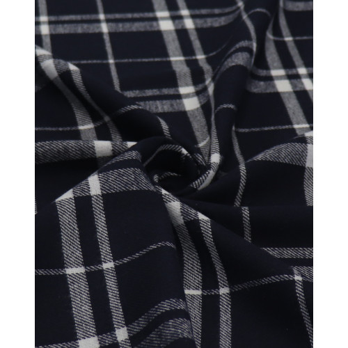 Tecido Flanela Mista Xadrez Duplo Branco e Azul Marinho Noite