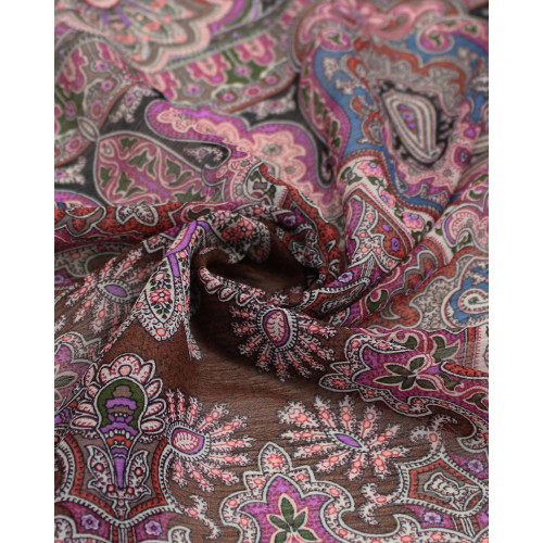 Tecido Crepe Chiffon Italiano Texturizado Estampa Lenço Boho Chique