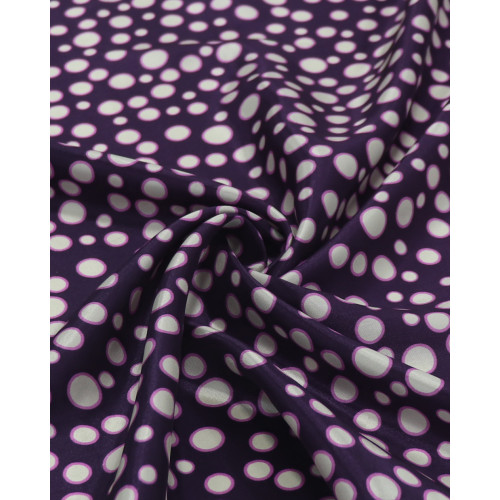 Tecido Failete Italiano Multi Poá Prata, Rosa e Roxo