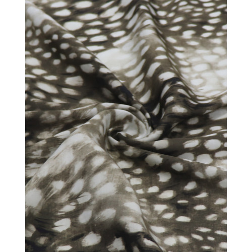 Tecido Viscose Acetinada Italiano Animal Print Estonado Tons de Marorm